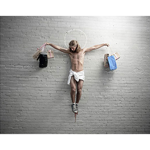 Jesus with shopping bags (Nick Stern)