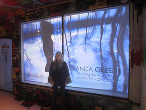the artist Bianca Greene outside 'Among the Aspens, Video Installation'