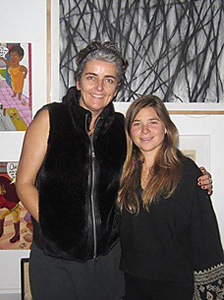 wallspace owner valda lake with artist bianca greene